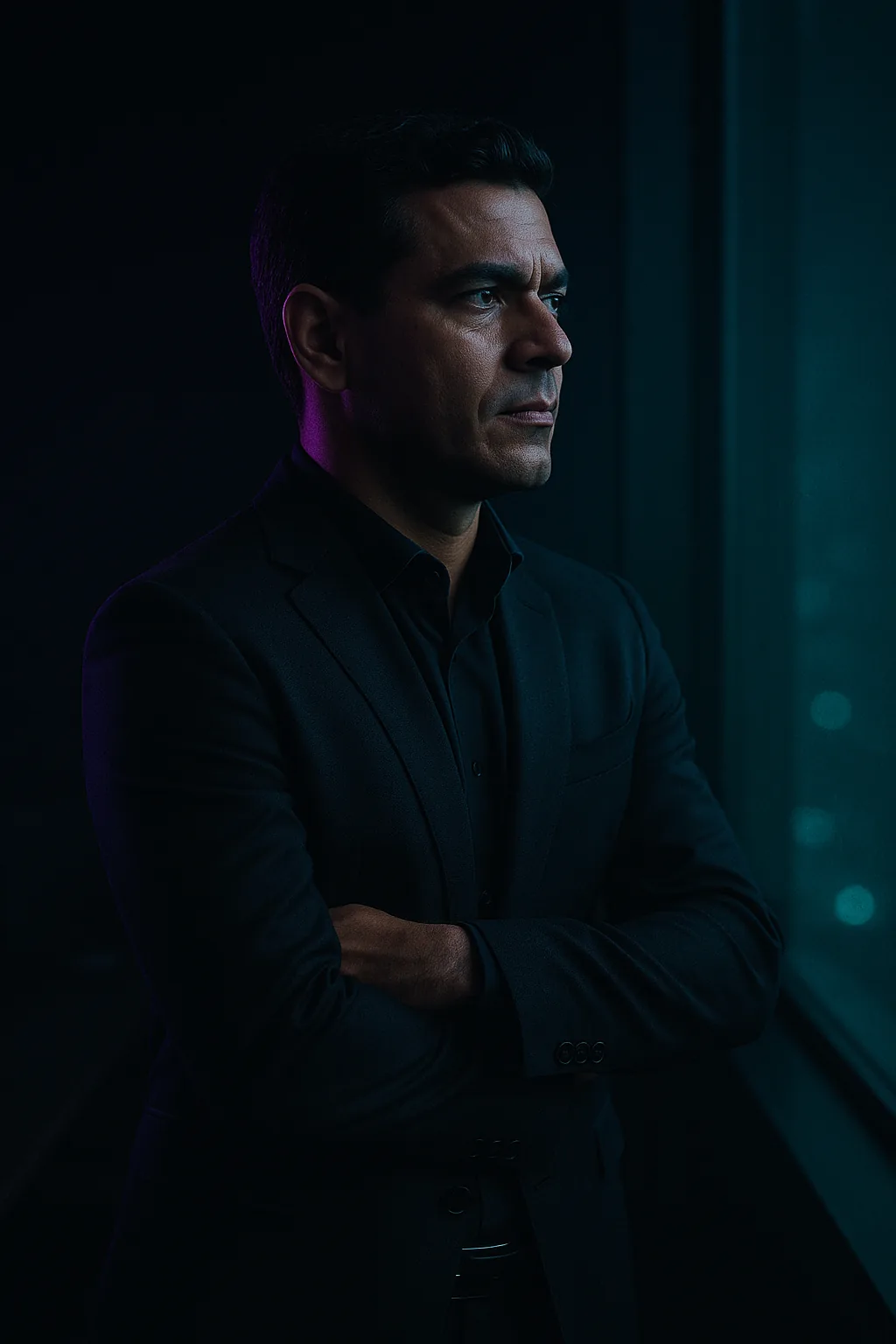 Líder à frente da operação comercial, em um escritório à noite